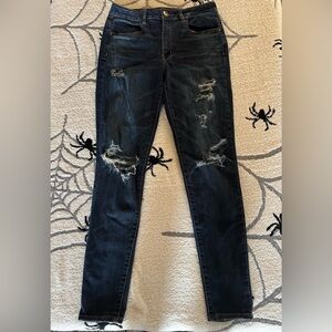 Distressed Dark Blue Women's Jeans